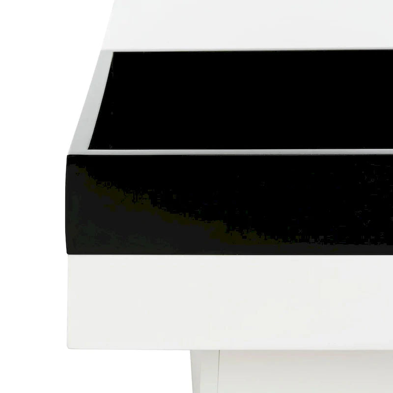 SAFAVIEH Phylis White and Black Coffee Table - Dimensions: 35.4" x 35.4" x 11.8" 7