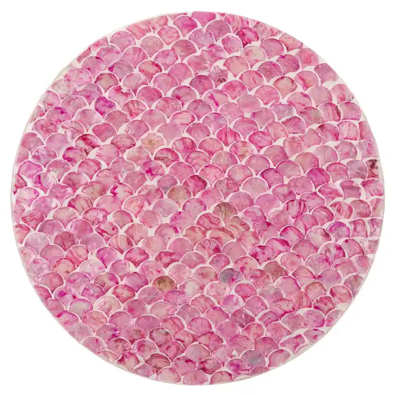 SAFAVIEH Rilla Dark Pink Round Accent Table - Dimensions: 13.8" W x 13.8" L x 19.7" H 5