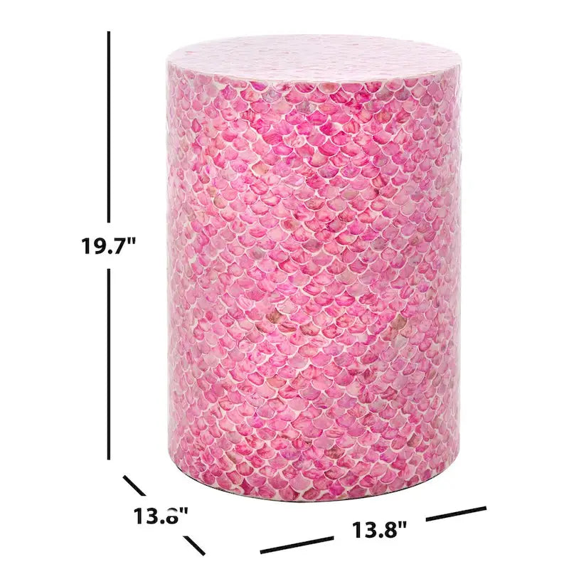 SAFAVIEH Rilla Dark Pink Round Accent Table - Dimensions: 13.8" W x 13.8" L x 19.7" H 7