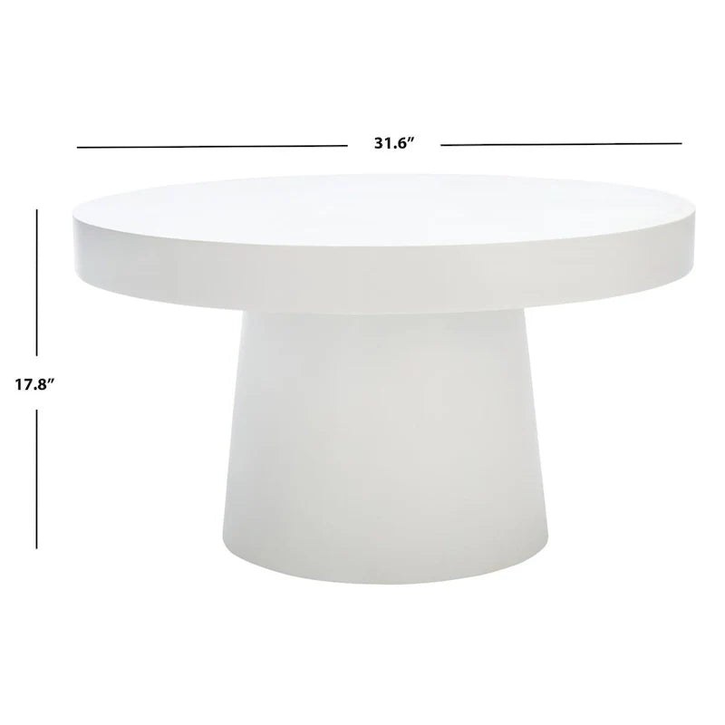 SAFAVIEH Berenice Round Coffee Table - Paper Mache - Dimensions: 31.6" W x 31.6" L x 17.8" H 7