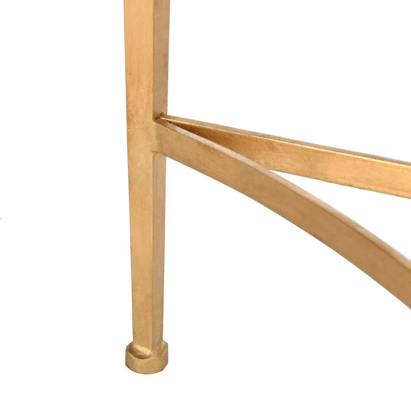 SAFAVIEH Couture Zelda Antique Gold Glass Console Table - Dimensions: 36" W x 15" D x 31" H 7