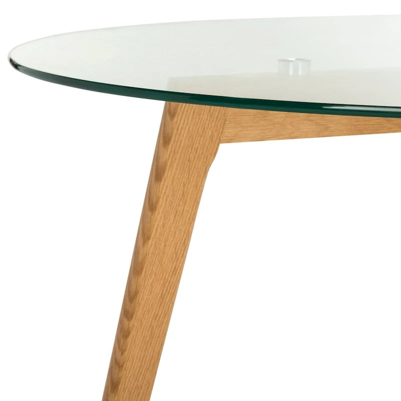 SAFAVIEH Rachelle Mid-Century Round Glass Coffee Table - Dimensions: 35.4" W x 35.4" D x 17.7" H 7