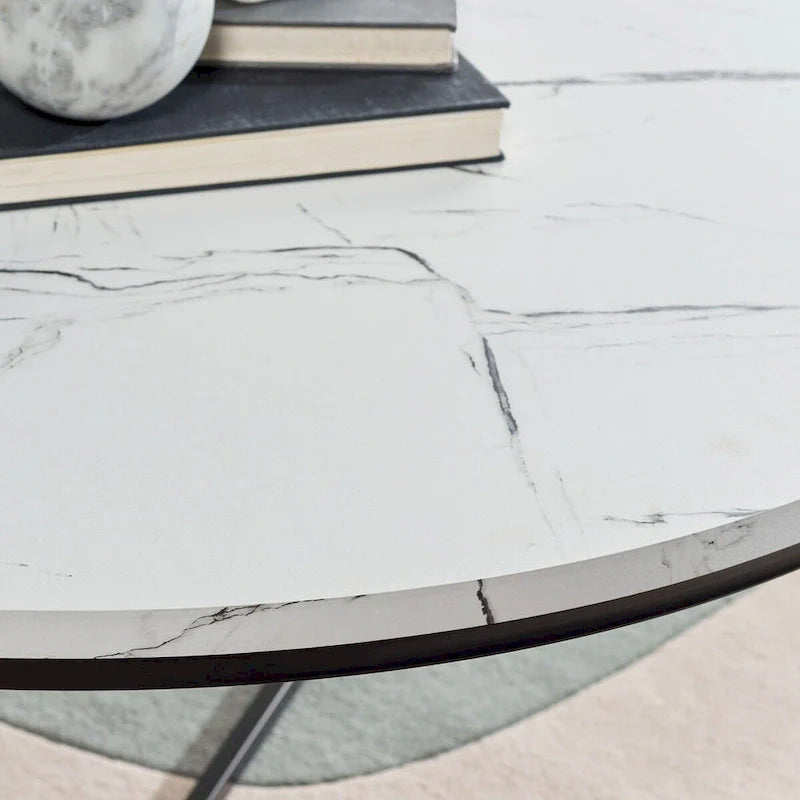 SAFAVIEH Alverda Marble Coffee Table - Dimensions: 35" W x 35" D x 19" H 8