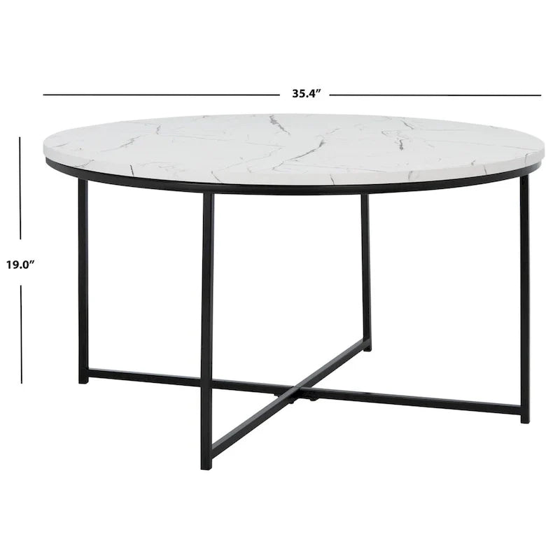 SAFAVIEH Alverda Marble Coffee Table - Dimensions: 35" W x 35" D x 19" H 9