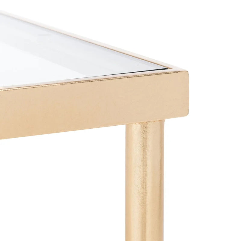 SAFAVIEH Couture Araminta Gold Leaf Coffee Table - Dimensions: 44" W x 24" L x 20.5" H 2
