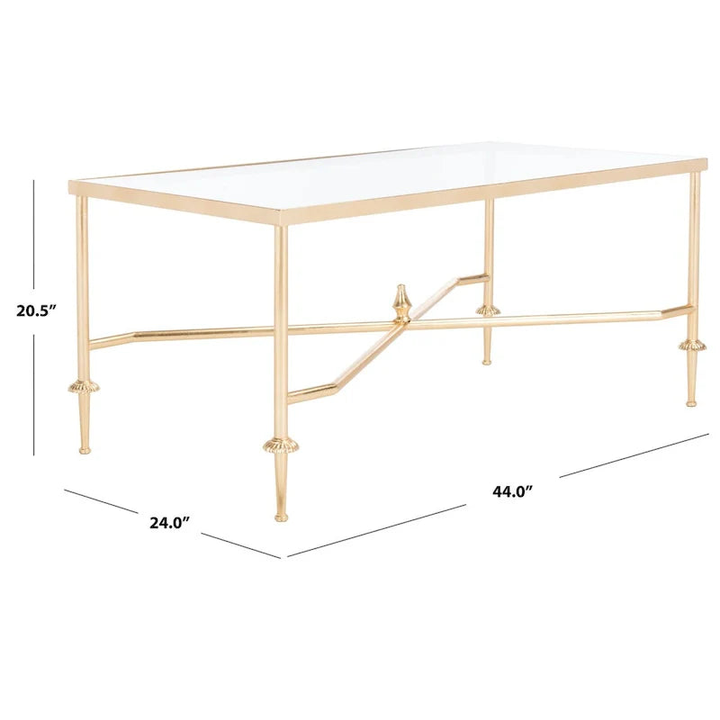 SAFAVIEH Couture Araminta Gold Leaf Coffee Table - Dimensions: 44" W x 24" L x 20.5" H 3