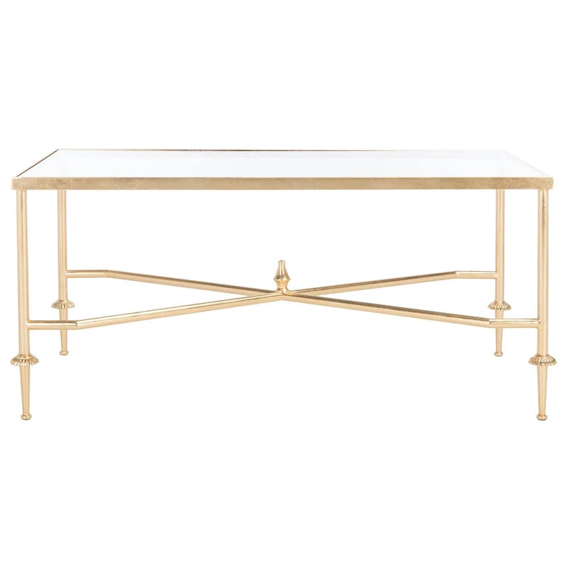 SAFAVIEH Couture Araminta Gold Leaf Coffee Table - Dimensions: 44" W x 24" L x 20.5" H 4