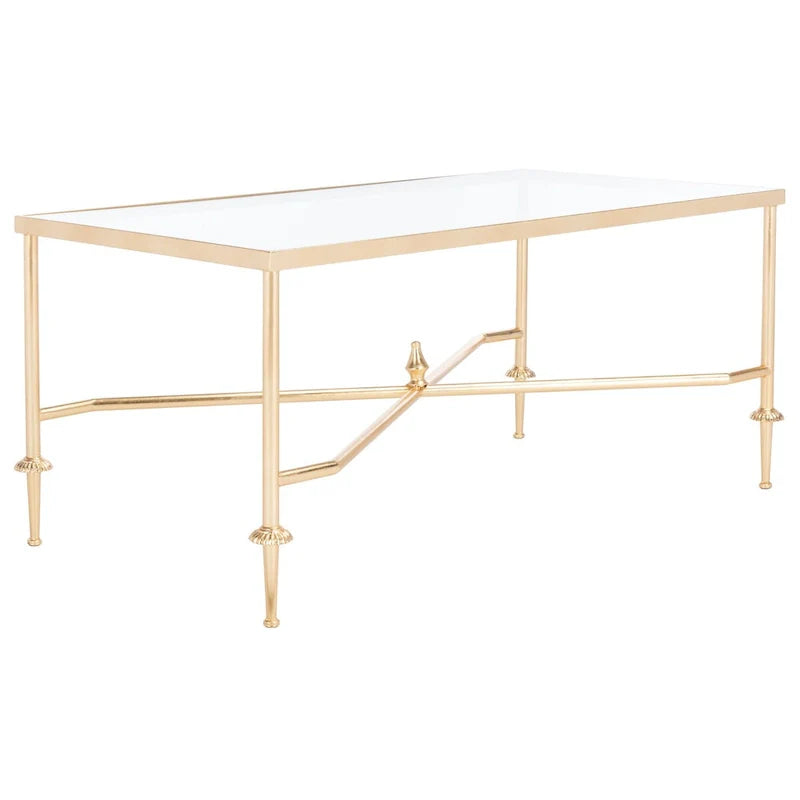 SAFAVIEH Couture Araminta Gold Leaf Coffee Table - Dimensions: 44" W x 24" L x 20.5" H 6
