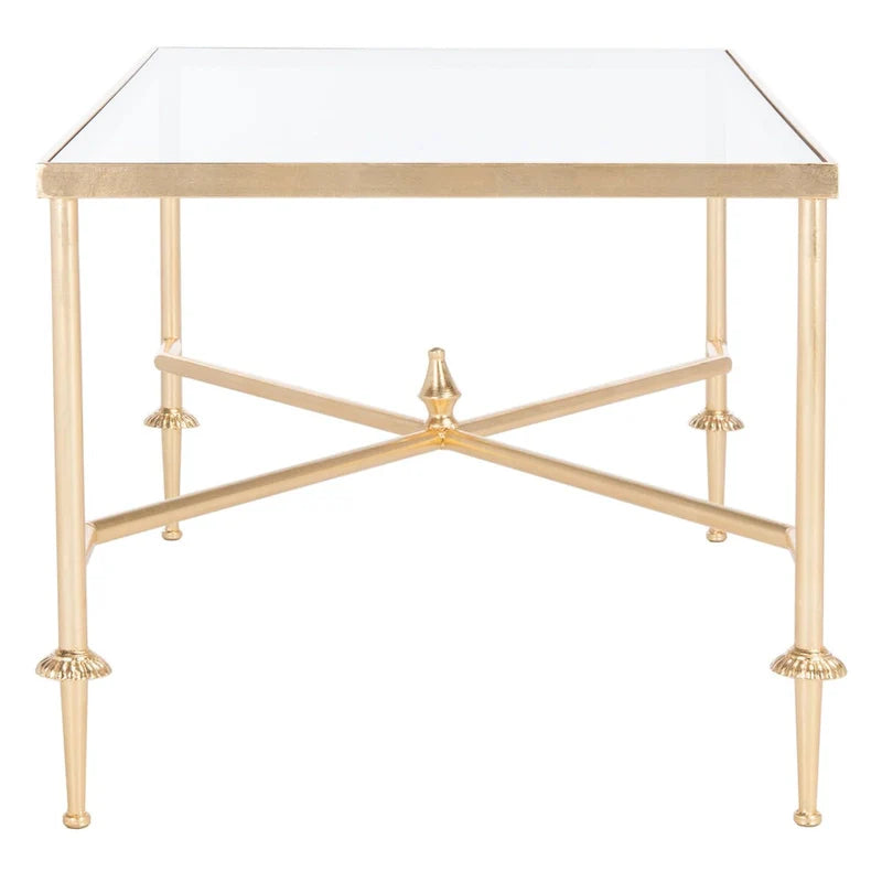 SAFAVIEH Couture Araminta Gold Leaf Coffee Table - Dimensions: 44" W x 24" L x 20.5" H 7