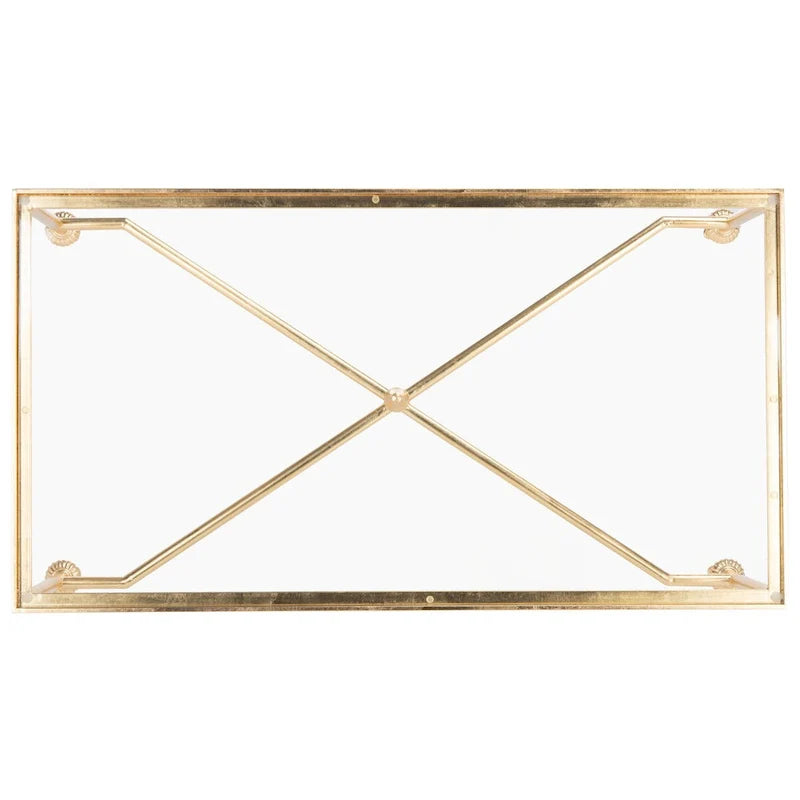 SAFAVIEH Couture Araminta Gold Leaf Coffee Table - Dimensions: 44" W x 24" L x 20.5" H 8