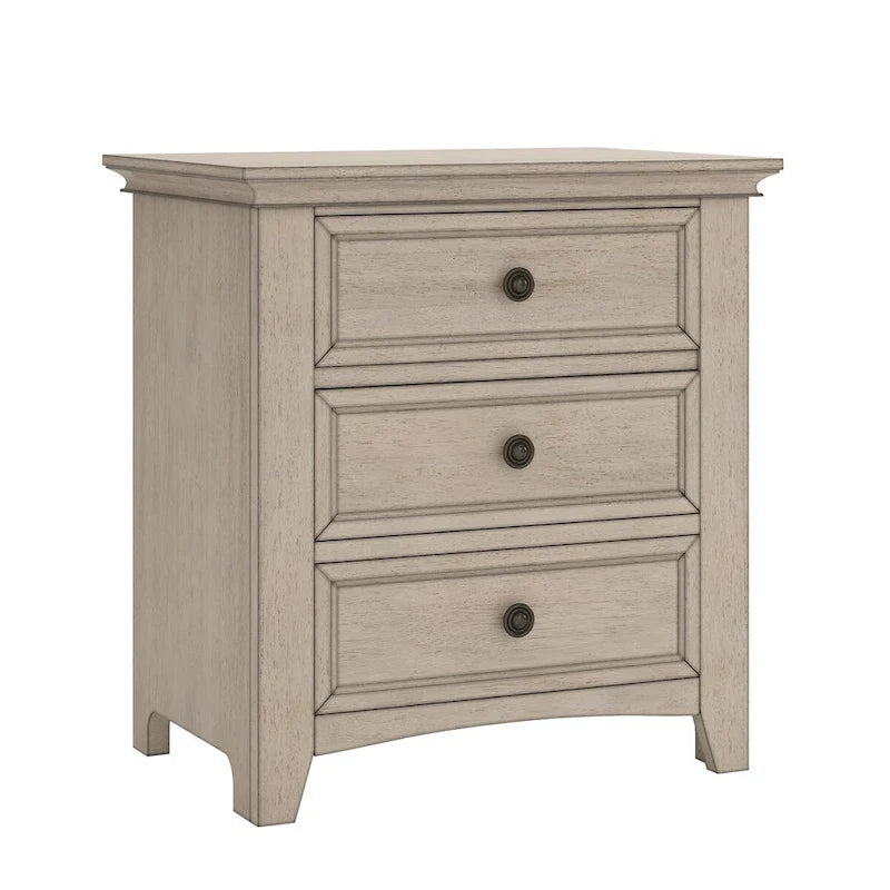 iNSPIRE Q Classic Ediline 3-Drawer Wooden Nightstand with Charging Station 5