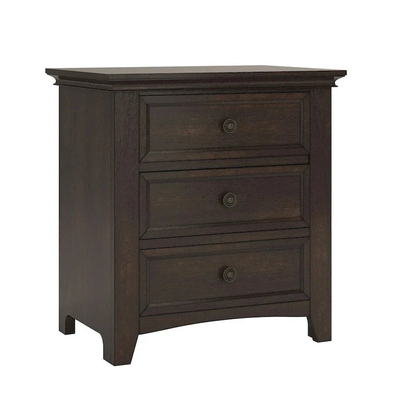 iNSPIRE Q Classic Ediline 3-Drawer Wooden Nightstand with Charging Station 6