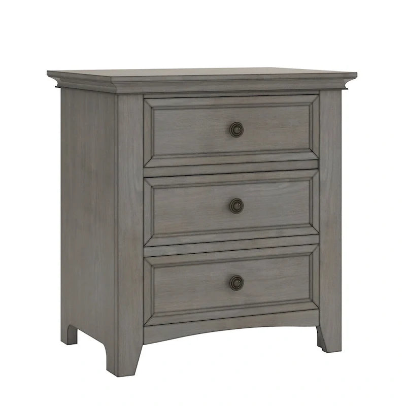 iNSPIRE Q Classic Ediline 3-Drawer Wooden Nightstand with Charging Station 7