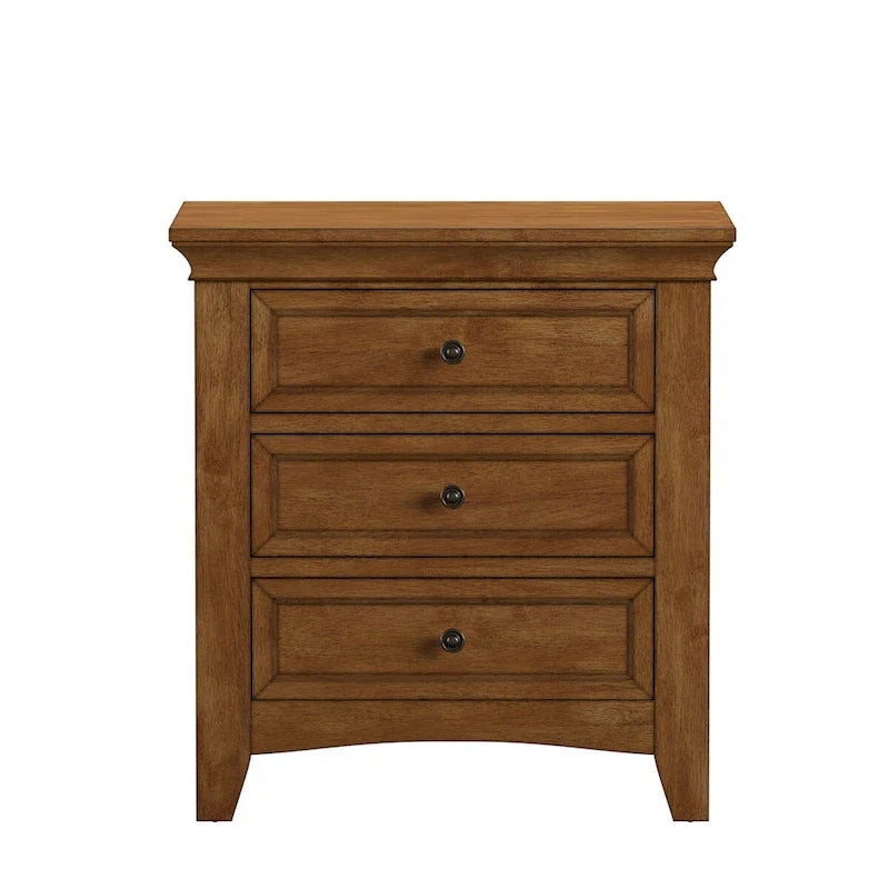 iNSPIRE Q Classic Ediline 3-Drawer Wooden Nightstand with Charging Station 9