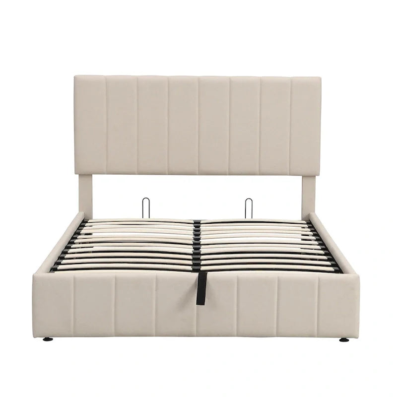 Upholstered Platform Bed with Lift-Up Storage - Full/Queen Size 14