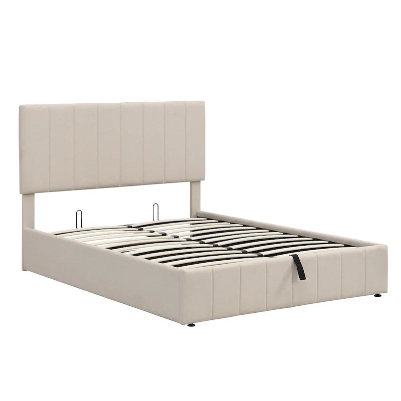 Upholstered Platform Bed with Lift-Up Storage - Full/Queen Size 16