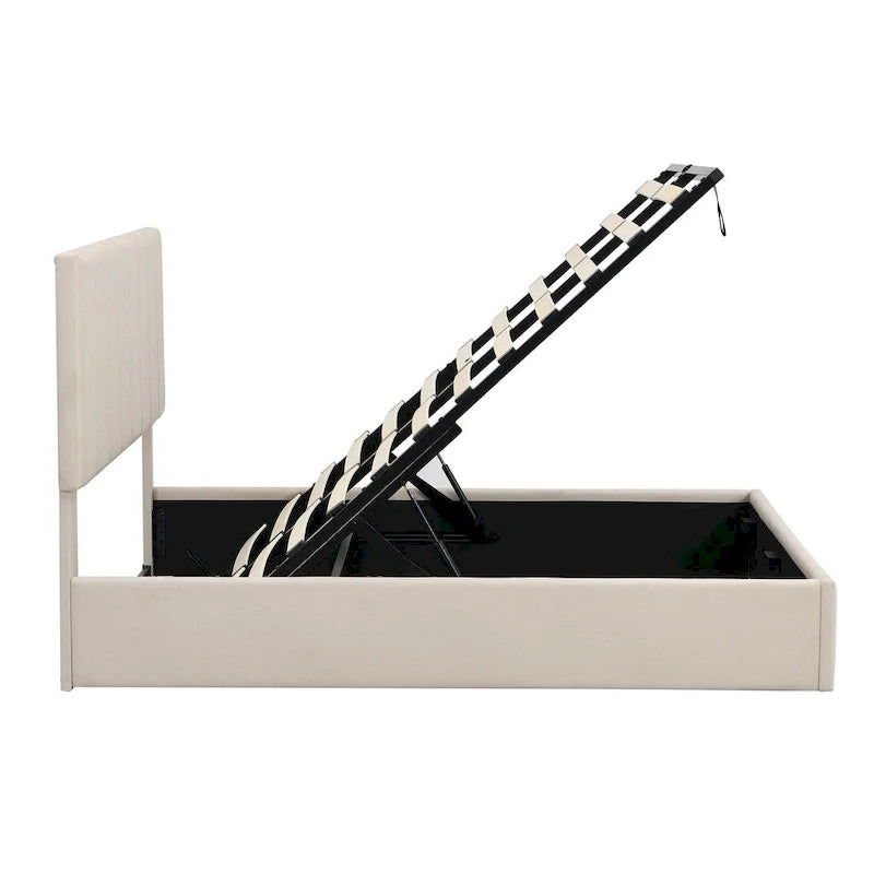 Upholstered Platform Bed with Lift-Up Storage - Full/Queen Size 19