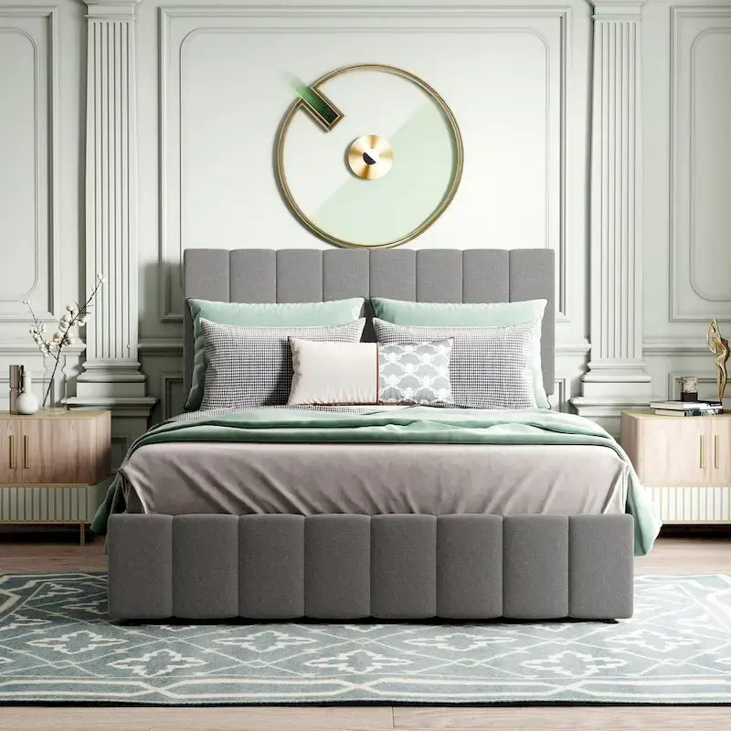 Upholstered Platform Bed with Lift-Up Storage - Full/Queen Size 24