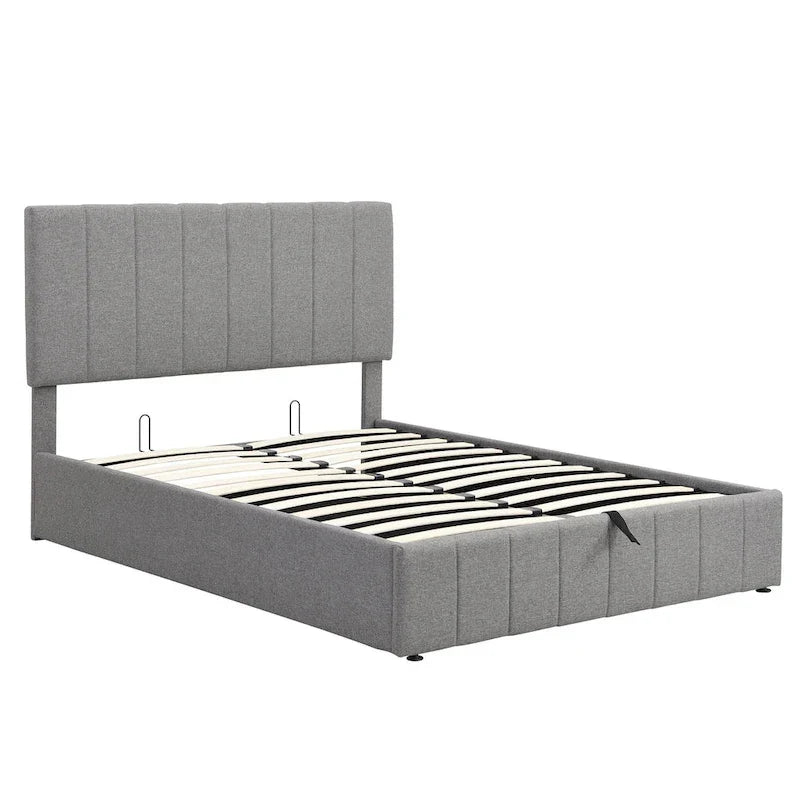 Upholstered Platform Bed with Lift-Up Storage - Full/Queen Size 27
