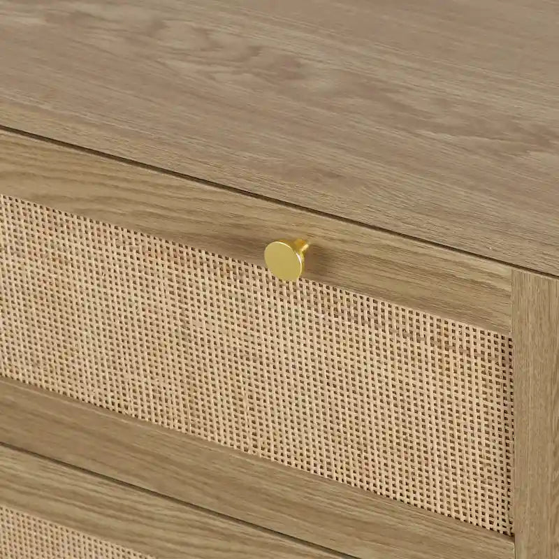 Modern Boho 3-Drawer Rattan Dresser - Stylish Chest of Drawers with Ample Storage for Your Bedroom 9