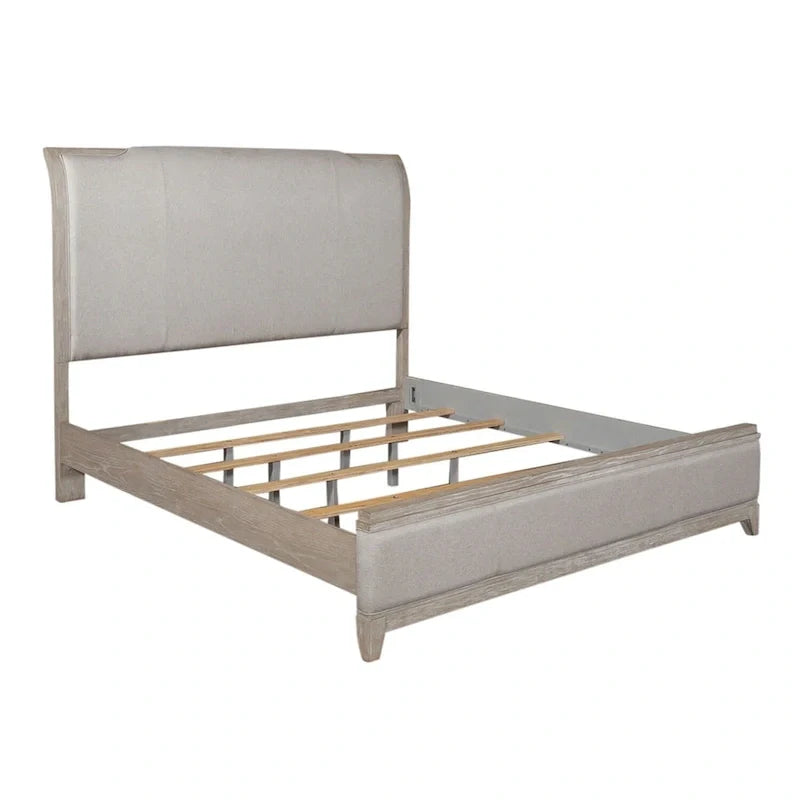 Belmar King Upholstered Bed in Washed Taupe and Silver Champagne 2
