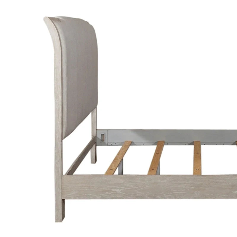 Belmar King Upholstered Bed in Washed Taupe and Silver Champagne 5