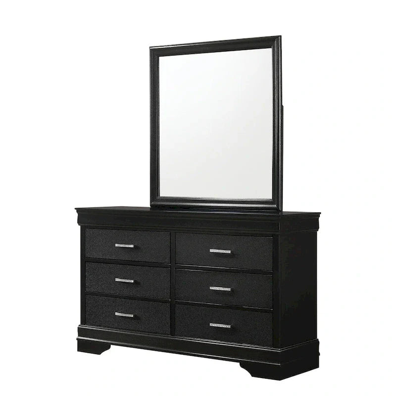 Sigurd Black Velvet Tufted Upholstered Bed with Panel Design 3