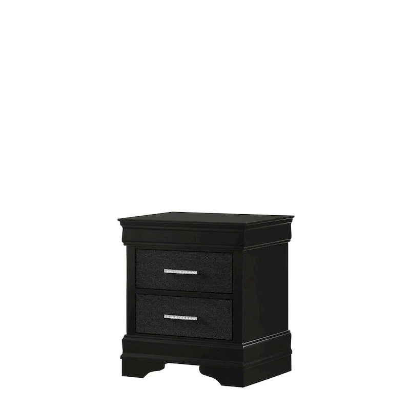Sigurd Black Velvet Tufted Upholstered Bed with Panel Design 4