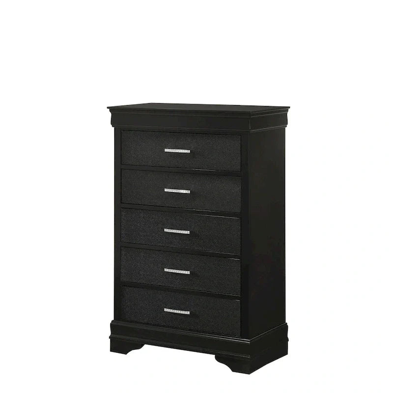 Sigurd Black Velvet Tufted Upholstered Bed with Panel Design 6