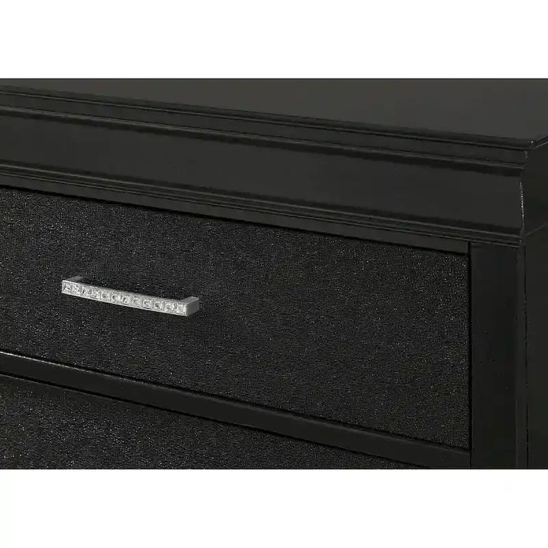 Sigurd Black Velvet Tufted Upholstered Bed with Panel Design 8