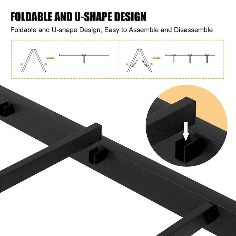 Futzca Bed Frame Featuring Headboard and Footboard 9