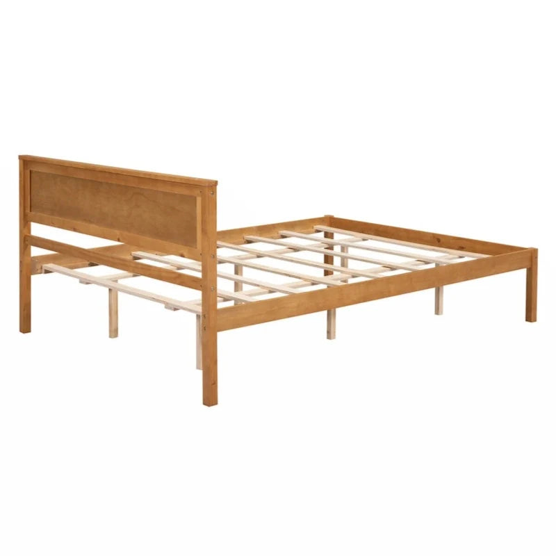 Queen Platform Bed Frame with Headboard and Wooden Slat Support 5