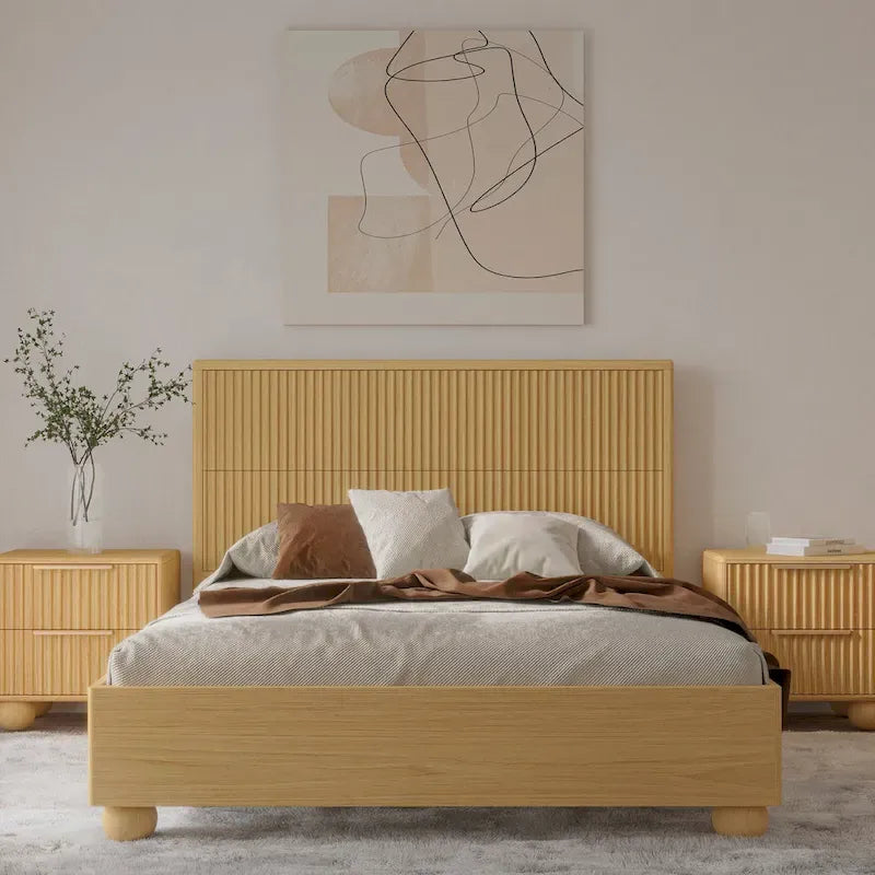 Modrest Winters Contemporary Natural Oak Bed 2