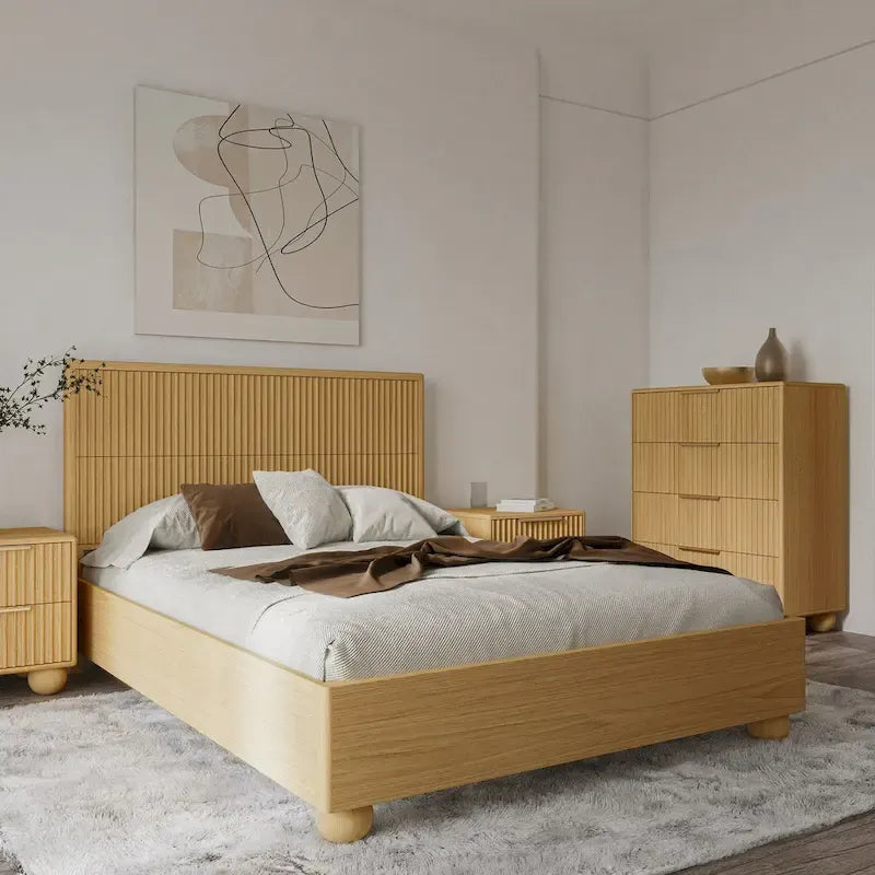 Modrest Winters Contemporary Natural Oak Bed 3
