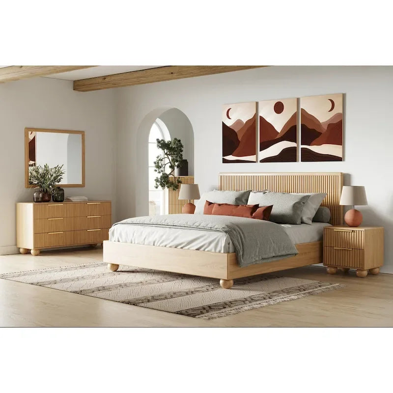 Modrest Winters Contemporary Natural Oak Bed 11
