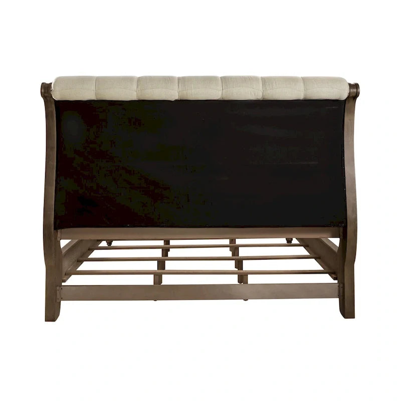 Americana Farmhouse Sleigh Bed with Matching Dresser and Mirror Bedroom Set 5