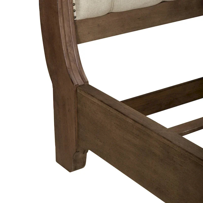 Americana Farmhouse Sleigh Bed with Matching Dresser and Mirror Bedroom Set 6
