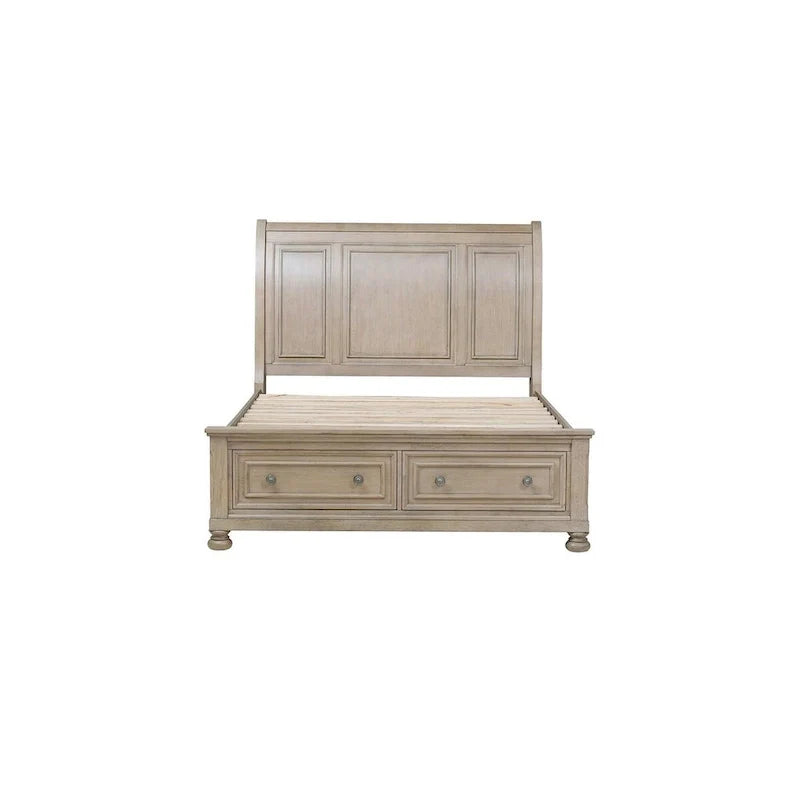 Donald 3-Piece Gray Modern Sleigh Bedroom Set with Storage 2