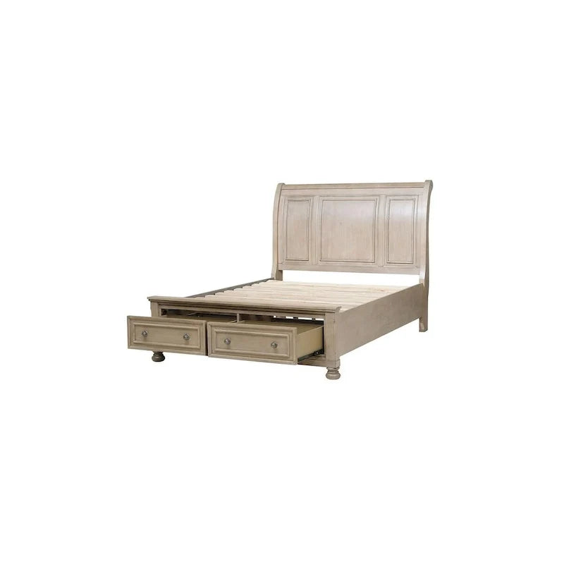 Donald 3-Piece Gray Modern Sleigh Bedroom Set with Storage 3