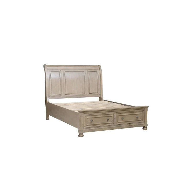 Donald 3-Piece Gray Modern Sleigh Bedroom Set with Storage 4