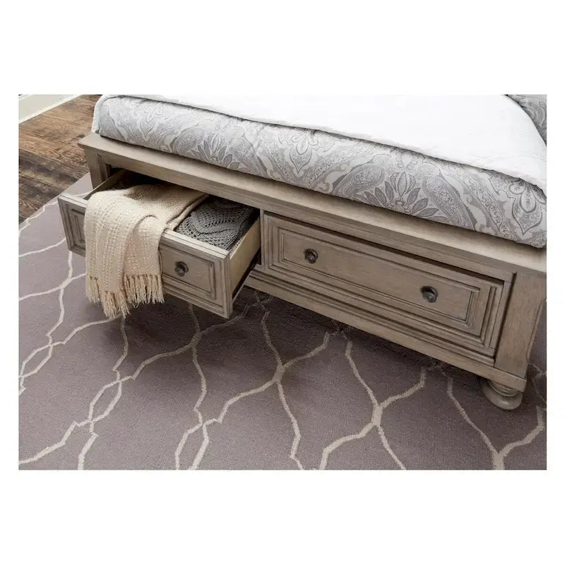 Donald 3-Piece Gray Modern Sleigh Bedroom Set with Storage 5