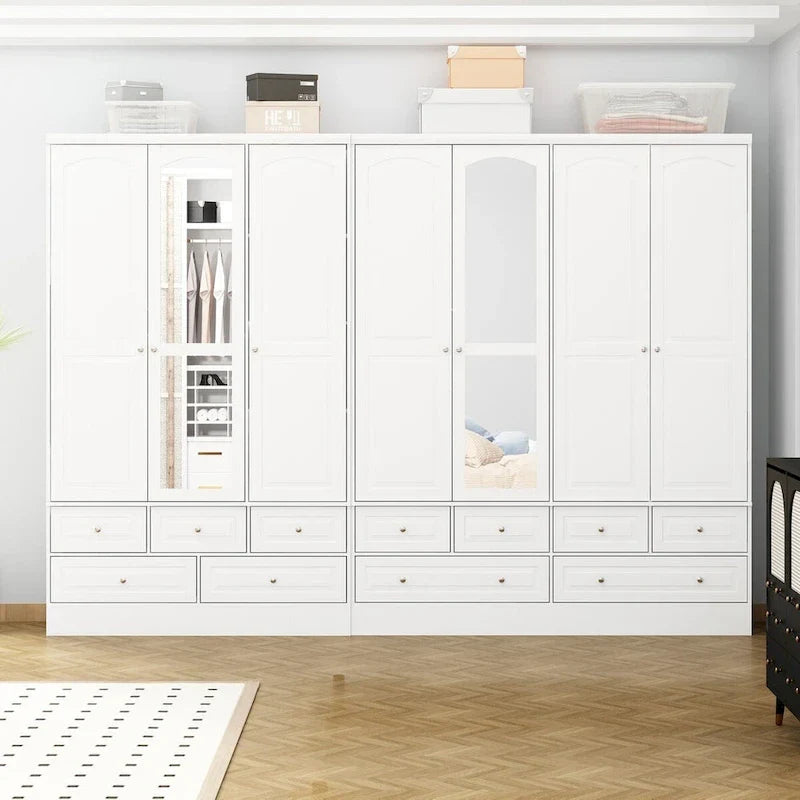 78.7H Combo Twin Wardrobe Set: Stylish and Functional Armoires for Your Closet 1