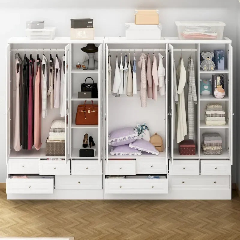 78.7H Combo Twin Wardrobe Set: Stylish and Functional Armoires for Your Closet 2