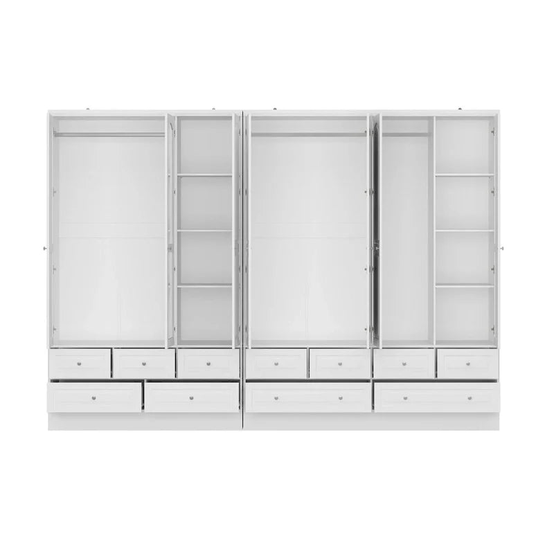 78.7H Combo Twin Wardrobe Set: Stylish and Functional Armoires for Your Closet 8