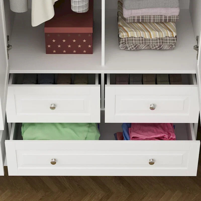 78.7H Combo Twin Wardrobe Set: Stylish and Functional Armoires for Your Closet 9