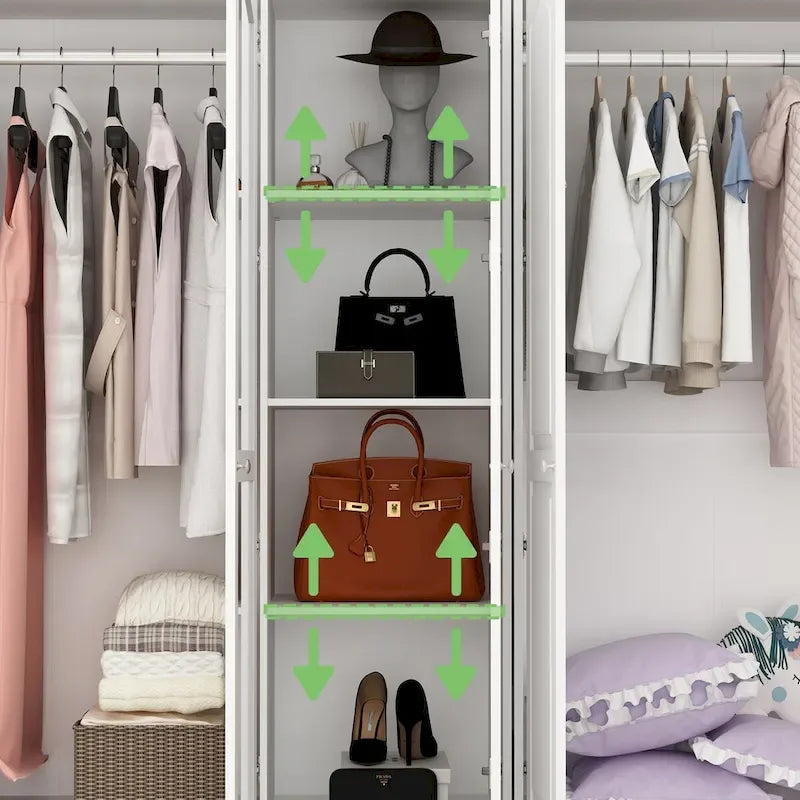 78.7H Combo Twin Wardrobe Set: Stylish and Functional Armoires for Your Closet 16