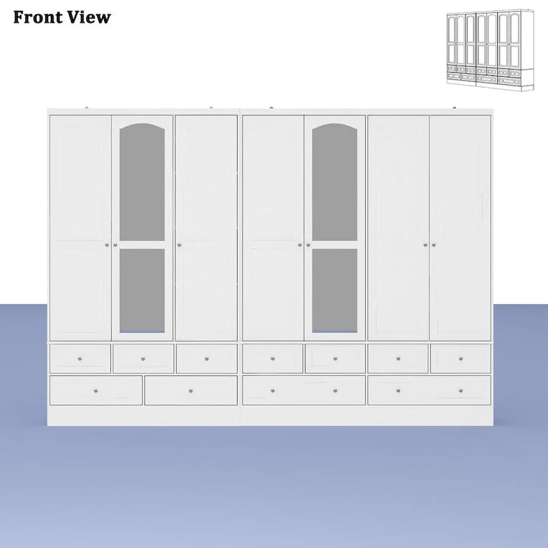 78.7H Combo Twin Wardrobe Set: Stylish and Functional Armoires for Your Closet 19