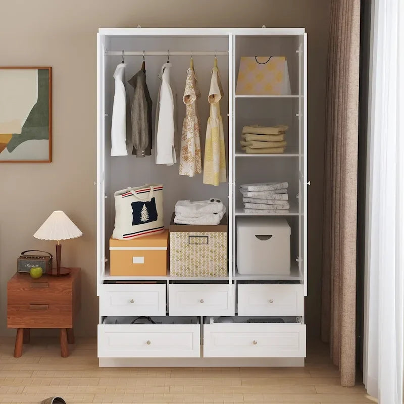 78.7H Combo Twin Wardrobe Set: Stylish and Functional Armoires for Your Closet 26