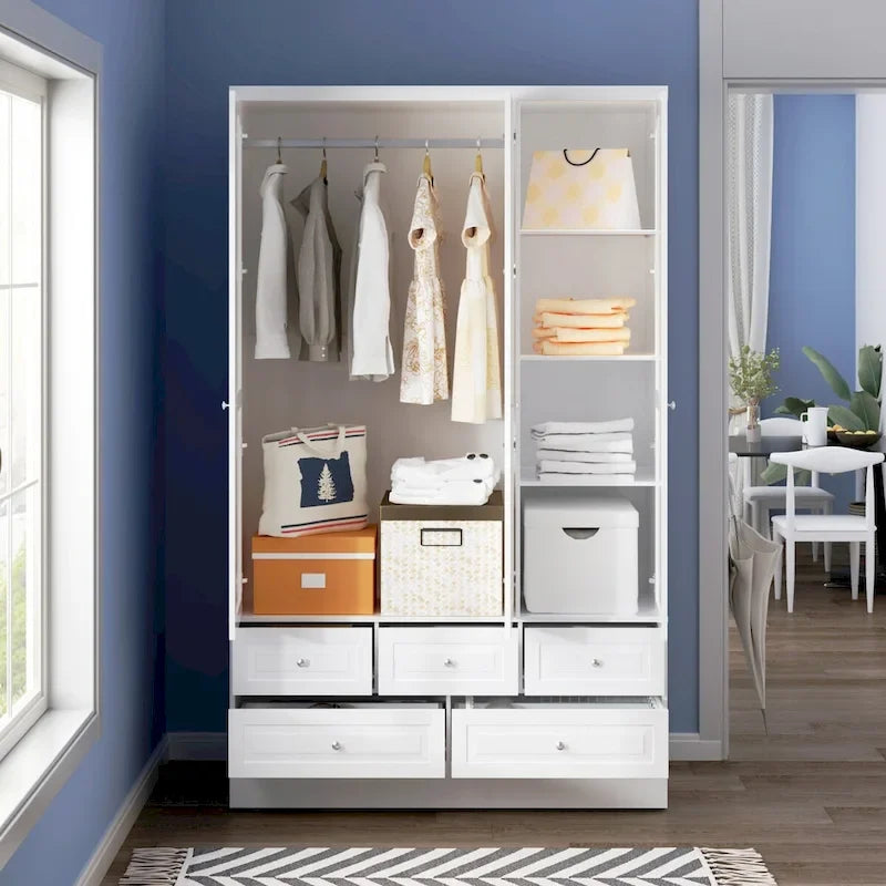 78.7H Combo Twin Wardrobe Set: Stylish and Functional Armoires for Your Closet 29