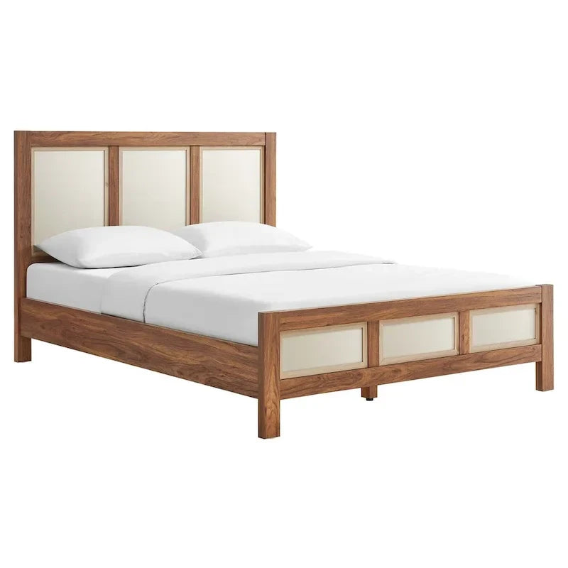 Capri Queen Platform Bed with Wood Grain Finish 2
